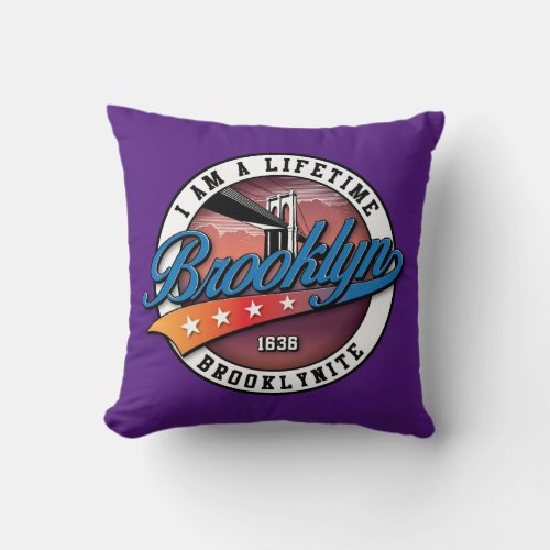 Elegant Minimalist Simple Brooklyn Logo Design Throw Pillow