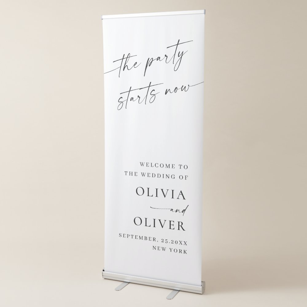 Disover Elegant Minimalist Simple Classy Wedding Welcome Retractable Banner
