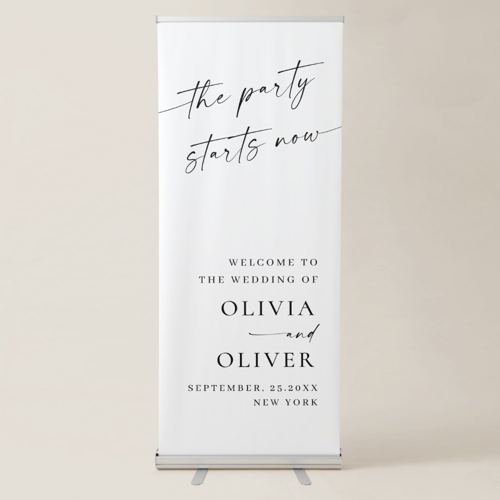 Disover Elegant Minimalist Simple Classy Wedding Welcome Retractable Banner