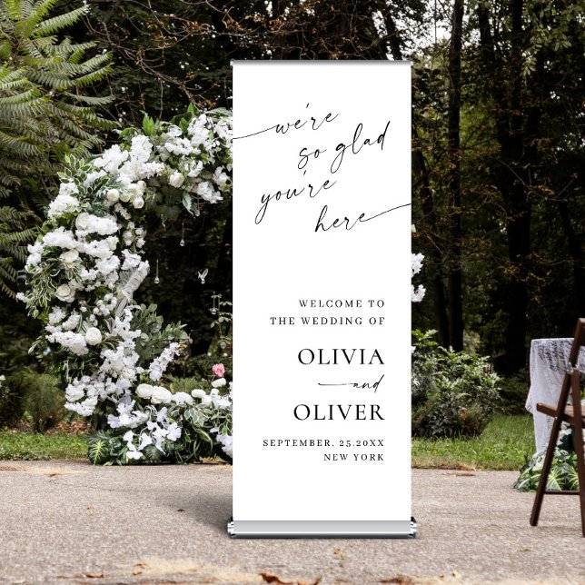 Elegant Minimalist Simple Classy Wedding Welcome Retractable Banner (Creator Uploaded)
