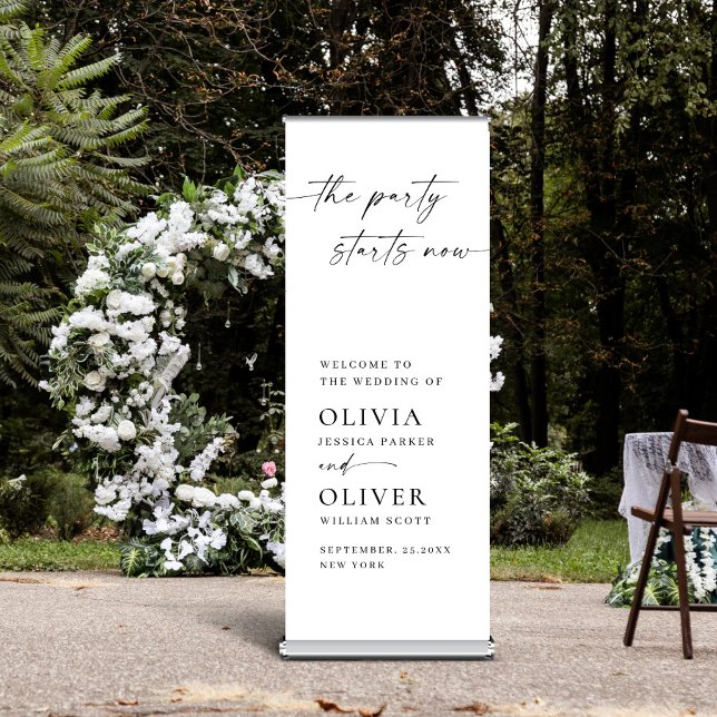 Elegant Minimalist Simple Classy Wedding Welcome Retractable Banner (Creator Uploaded)