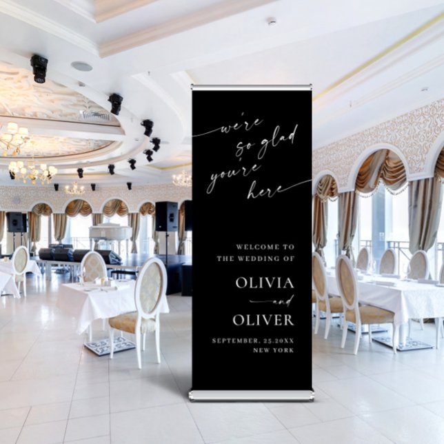 Elegant Minimalist Simple Classy Wedding Welcome Retractable Banner (Creator Uploaded)