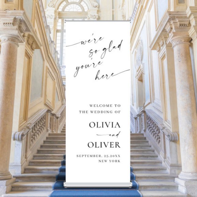 Elegant Minimalist Simple Classy Wedding Welcome Retractable Banner (Creator Uploaded)