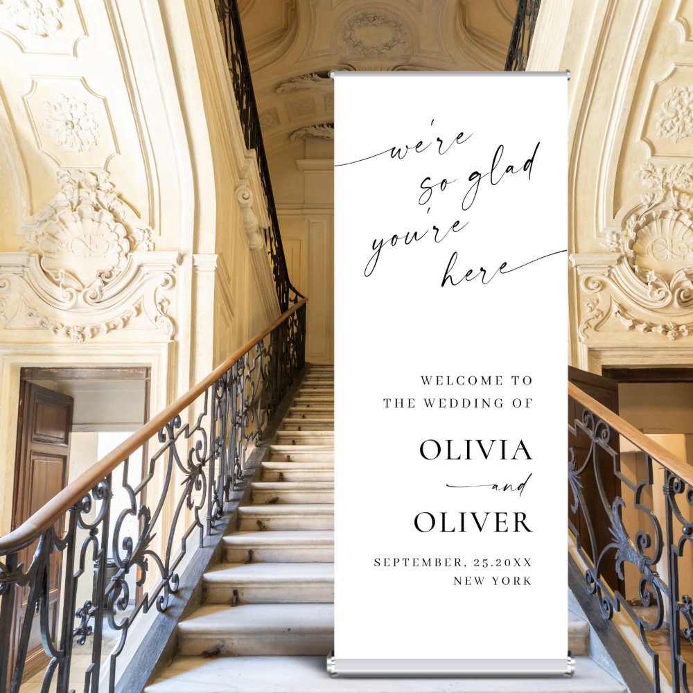 Discover Elegant Minimalist Simple Classy Wedding Welcome Retractable Banner