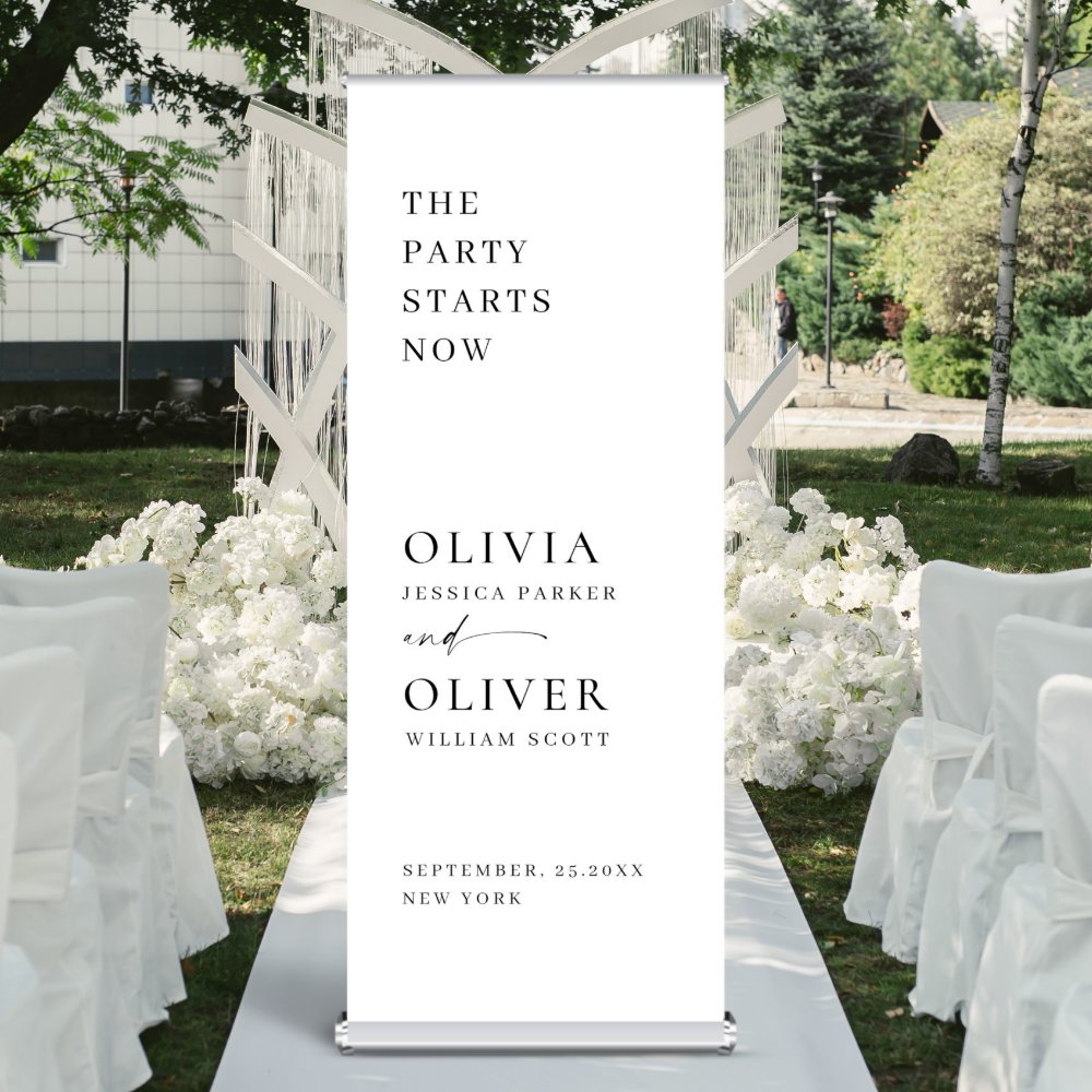 Discover Elegant Minimalist Simple Classy Wedding Welcome Retractable Banner