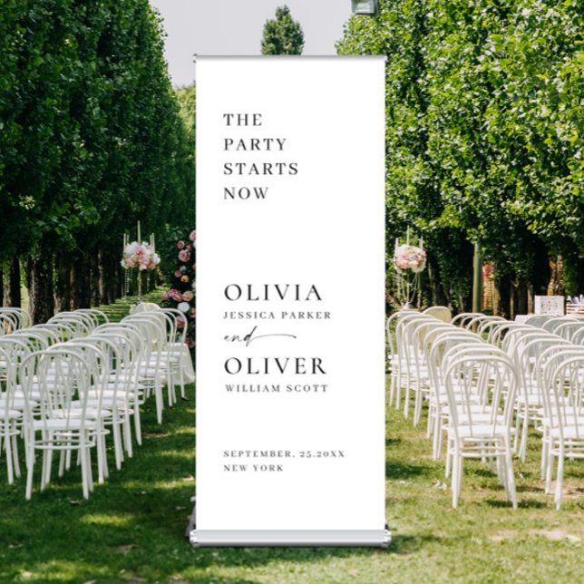 Elegant Minimalist Simple Classy Wedding Welcome Retractable Banner (Creator Uploaded)