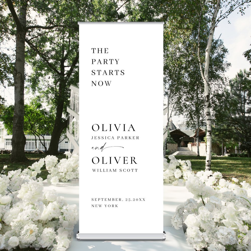 Discover Elegant Minimalist Simple Classy Wedding Welcome Retractable Banner