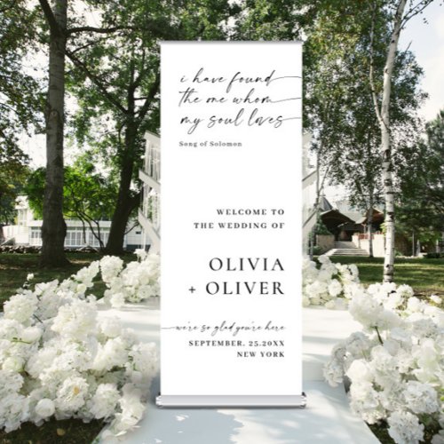 Elegant Minimalist Simple  Classy Wedding Welcome Retractable Banner