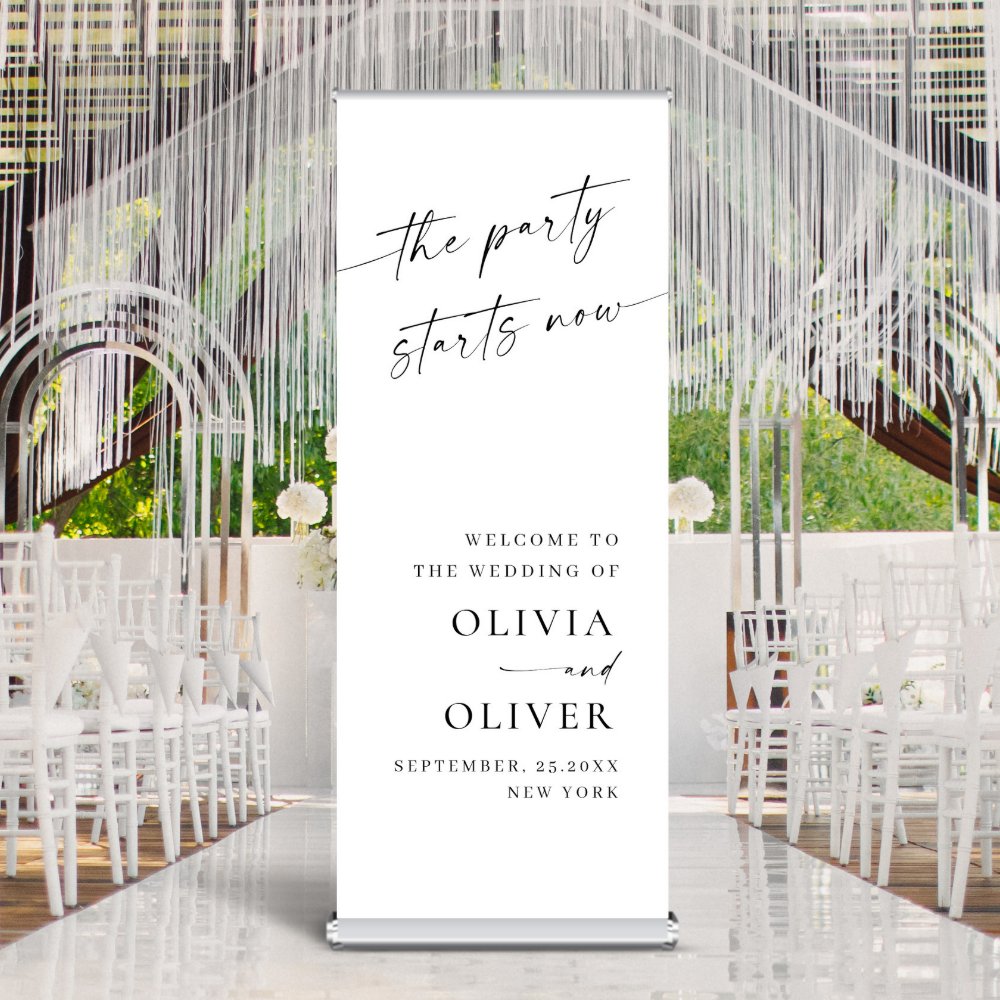 Discover Elegant Minimalist Simple Classy Wedding Welcome Retractable Banner