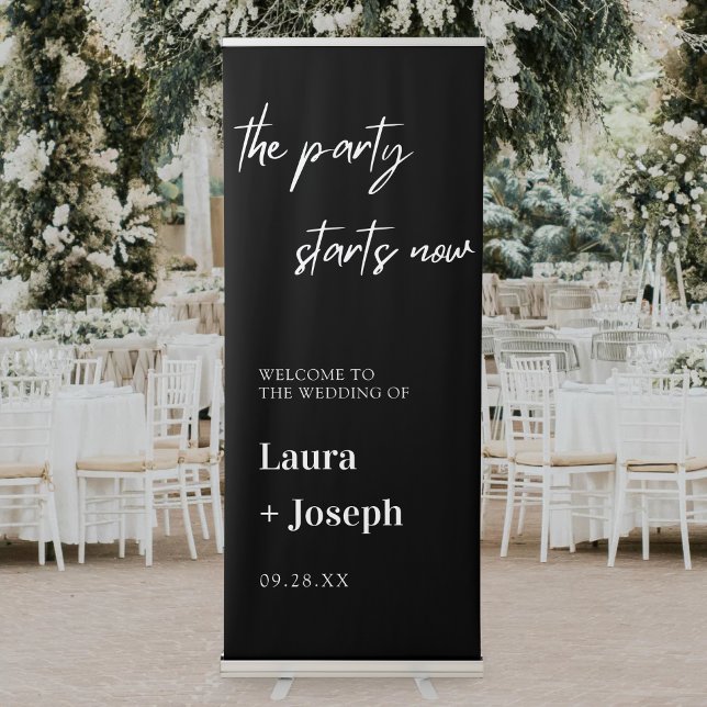Elegant Minimalist Simple Classy Wedding Welcome Retractable Banner (Creator Uploaded)