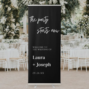 Elegant Minimalist Simple Classy Wedding Welcome Retractable Banner