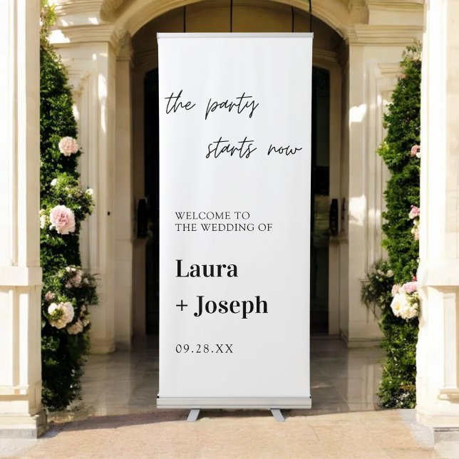 Elegant Minimalist Simple Classy Wedding Welcome Retractable Banner (Creator Uploaded)