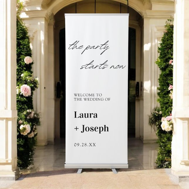 Elegant Minimalist Simple Classy Wedding Welcome Retractable Banner (Creator Uploaded)