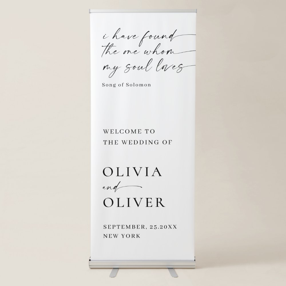 Disover Elegant Minimalist Simple Classy Wedding Welcome Retractable Banner