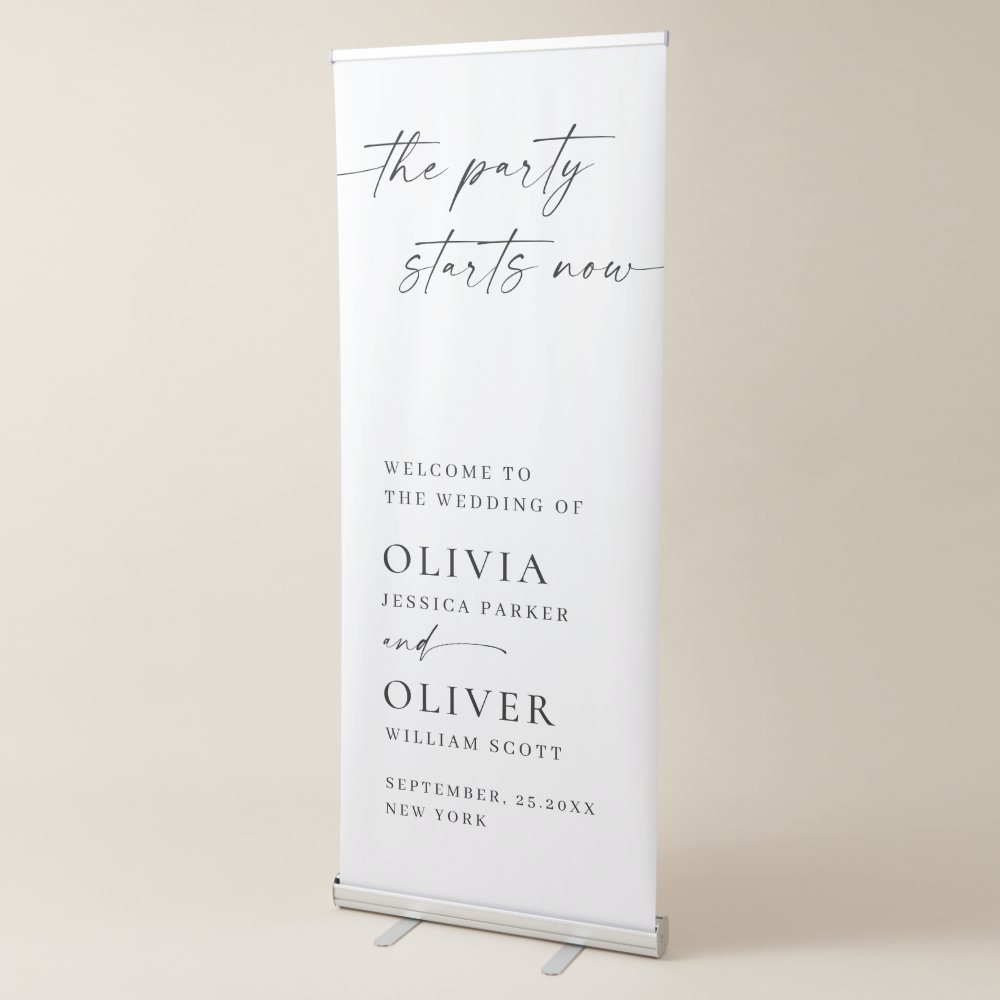 Disover Elegant Minimalist Simple Classy Wedding Welcome Retractable Banner