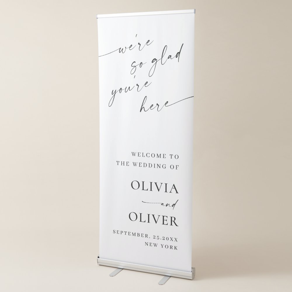 Disover Elegant Minimalist Simple Classy Wedding Welcome Retractable Banner