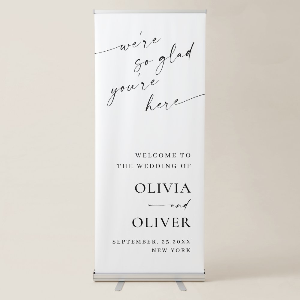 Disover Elegant Minimalist Simple Classy Wedding Welcome Retractable Banner