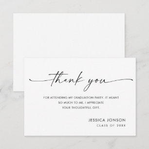 Elegant Minimalist Simple Graduation Thank You Card