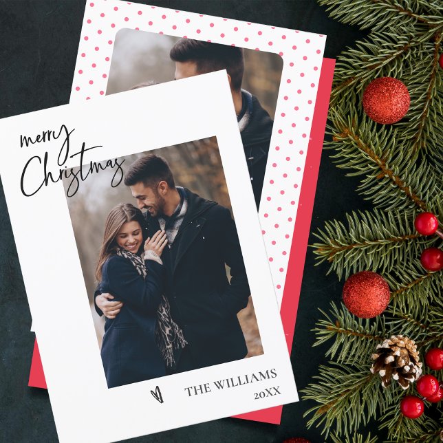 Elegant Minimalist Simple Merry Christmas Photo  (Elegant Minimalist Simple Merry Christmas Photo Cards)