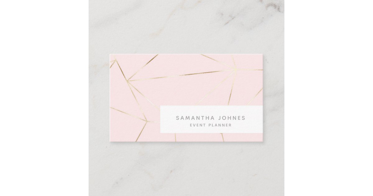 Elegant Minimalist Simple Modern Blush Pink Gold Business Card | Zazzle