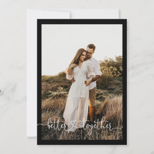 Elegant Minimalist Simple Photo Engagement Party Invitation