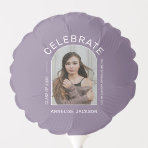 Elegant minimalist simple photo graduation party  balloon