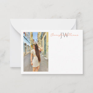 elegant minimalist simple photo monogram  note card