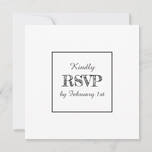 Elegant Minimalist Simple Photo Wedding RSVP  Invitation