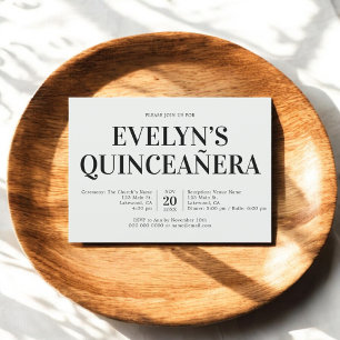 Elegant Minimalist Simple Quinceanera Green Invitation