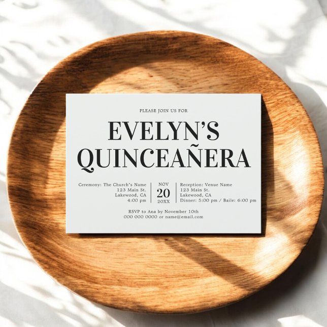 Elegant Minimalist Simple Quinceanera Green Invitation (Creator Uploaded)