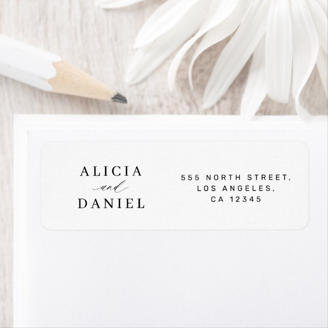 Elegant minimalist simple wedding return address label (Insitu)