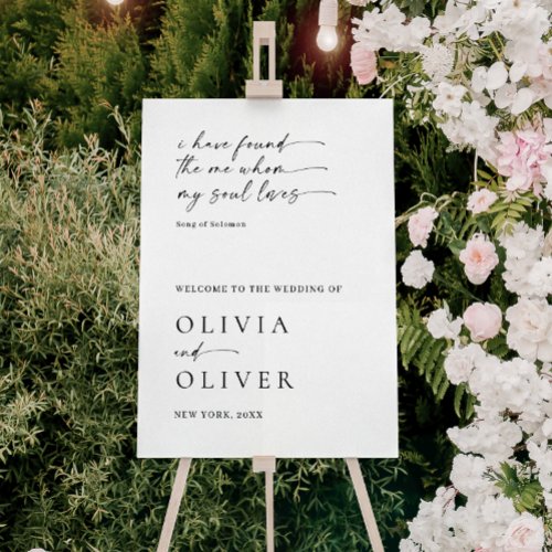 Elegant Minimalist Simple Welcome Wedding Foam Board