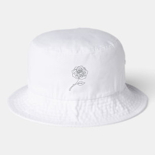 Elegant Minimalist Single Line Rose Drawing Bucket Hat