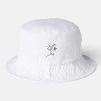 Elegant Minimalist Single Line Rose Drawing Bucket Hat