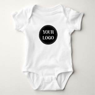Elegant, Minimalist & Sleek Black QR Code Logo Baby Bodysuit