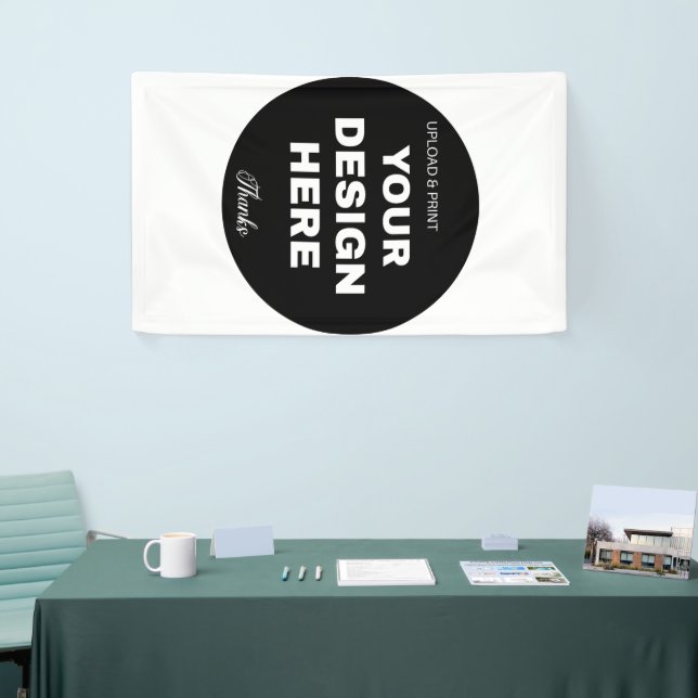 Elegant, Minimalist & Sleek Black QR Code Logo  Banner (Tradeshow)