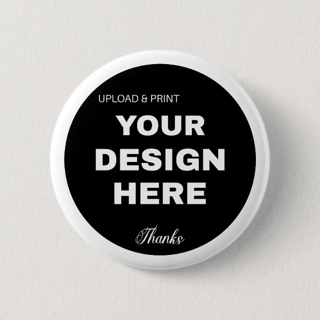 Elegant, Minimalist & Sleek Black QR Code Logo  Button (Front)