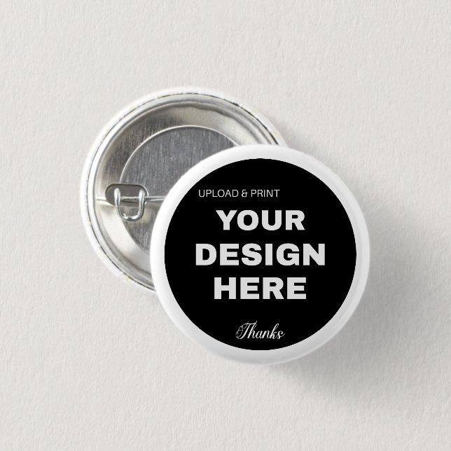 Elegant, Minimalist & Sleek Black QR Code Logo  Button (Front & Back)