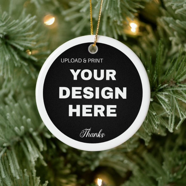 Elegant, Minimalist & Sleek Black QR Code Logo  Ceramic Ornament (Tree)