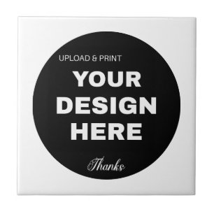 Elegant, Minimalist & Sleek Black QR Code Logo Ceramic Tile