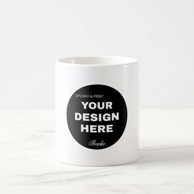 Elegant, Minimalist & Sleek Black QR Code Logo  Coffee Mug (Center)