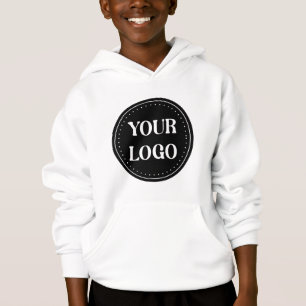Elegant, Minimalist & Sleek Black QR Code Logo  Hoodie