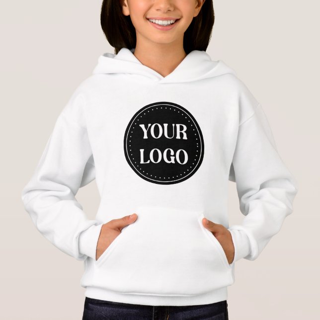 Elegant, Minimalist & Sleek Black QR Code Logo  Hoodie (Front)