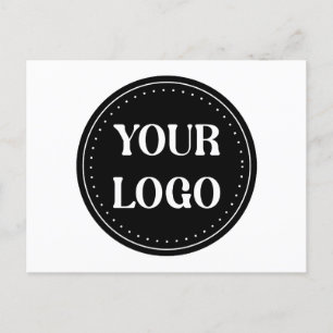 Elegant, Minimalist & Sleek Black QR Code Logo Invitation Postcard