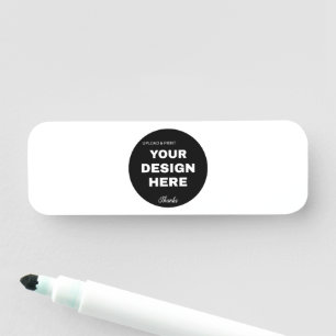 Elegant, Minimalist & Sleek Black QR Code Logo Name Tag