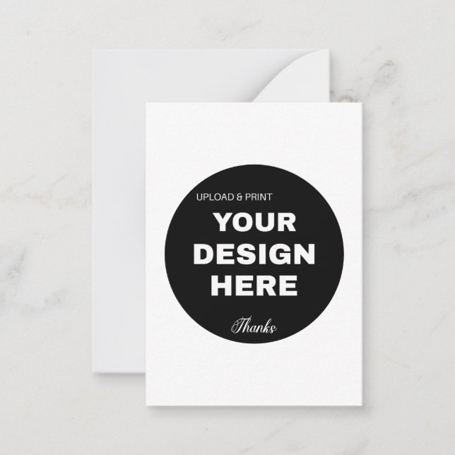 Elegant, Minimalist & Sleek Black QR Code Logo  Note Card (Front)