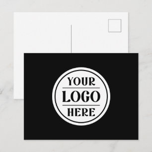 Elegant, Minimalist & Sleek Black QR Code Logo Postcard