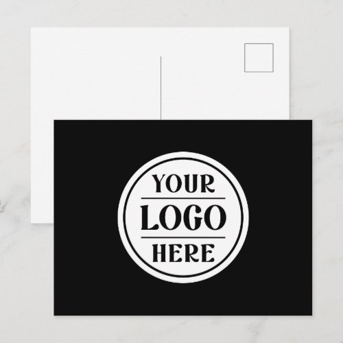 Elegant, Minimalist & Sleek Black QR Code Logo  Postcard