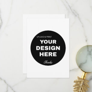Elegant, Minimalist & Sleek Black QR Code Logo Thank You Card