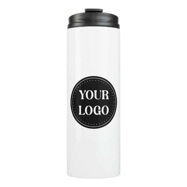 Elegant, Minimalist & Sleek Black QR Code Logo  Thermal Tumbler (Front)
